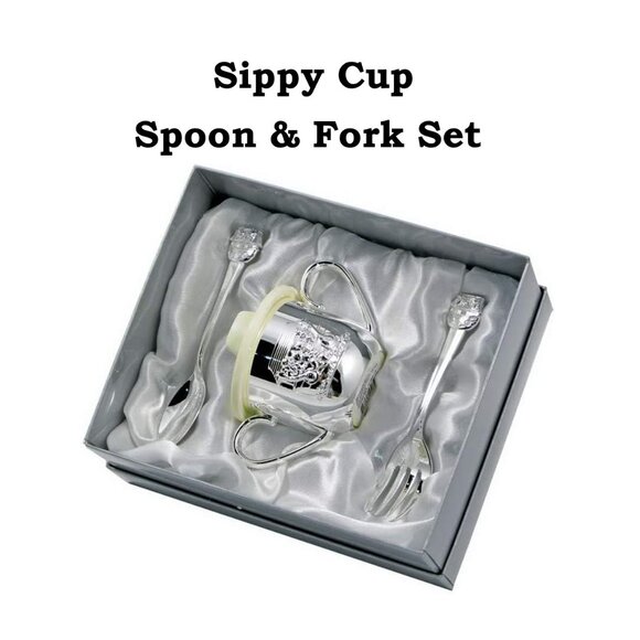 Noah's ARK Sippy Cup Spoon & Fork Set - Picture 1 of 4